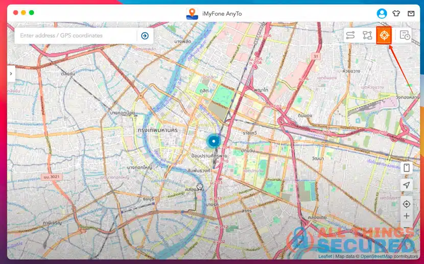 iMyFone map for GPS teleport