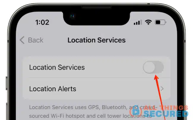 Turn iPhone location services off